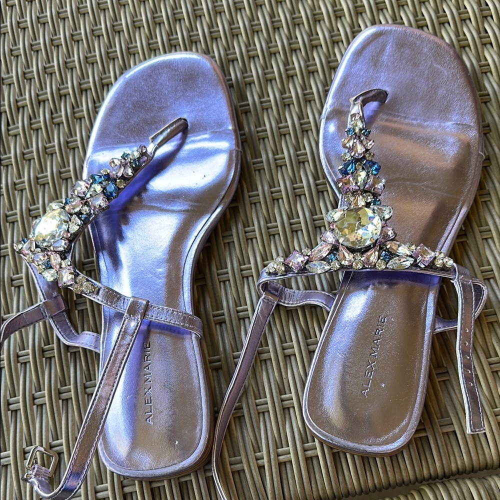 Alex Marie Purple Crystal Embellished Sandals